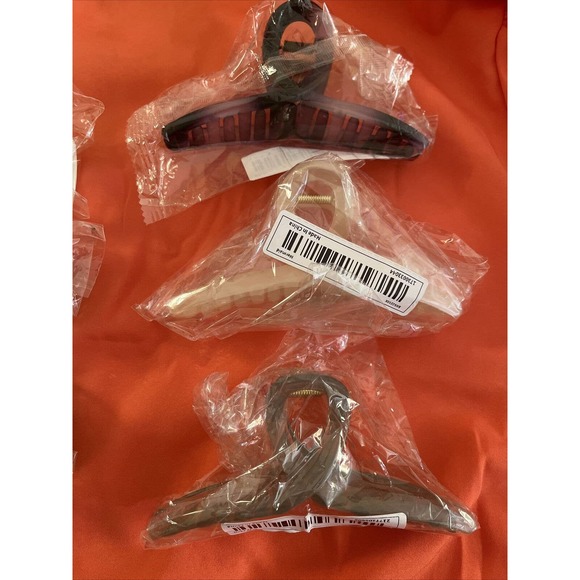 Set Of 6 Large Hair Claws Clips For Thick Hair Creme, Purple Gray, Grey, Black - Picture 3 of 3